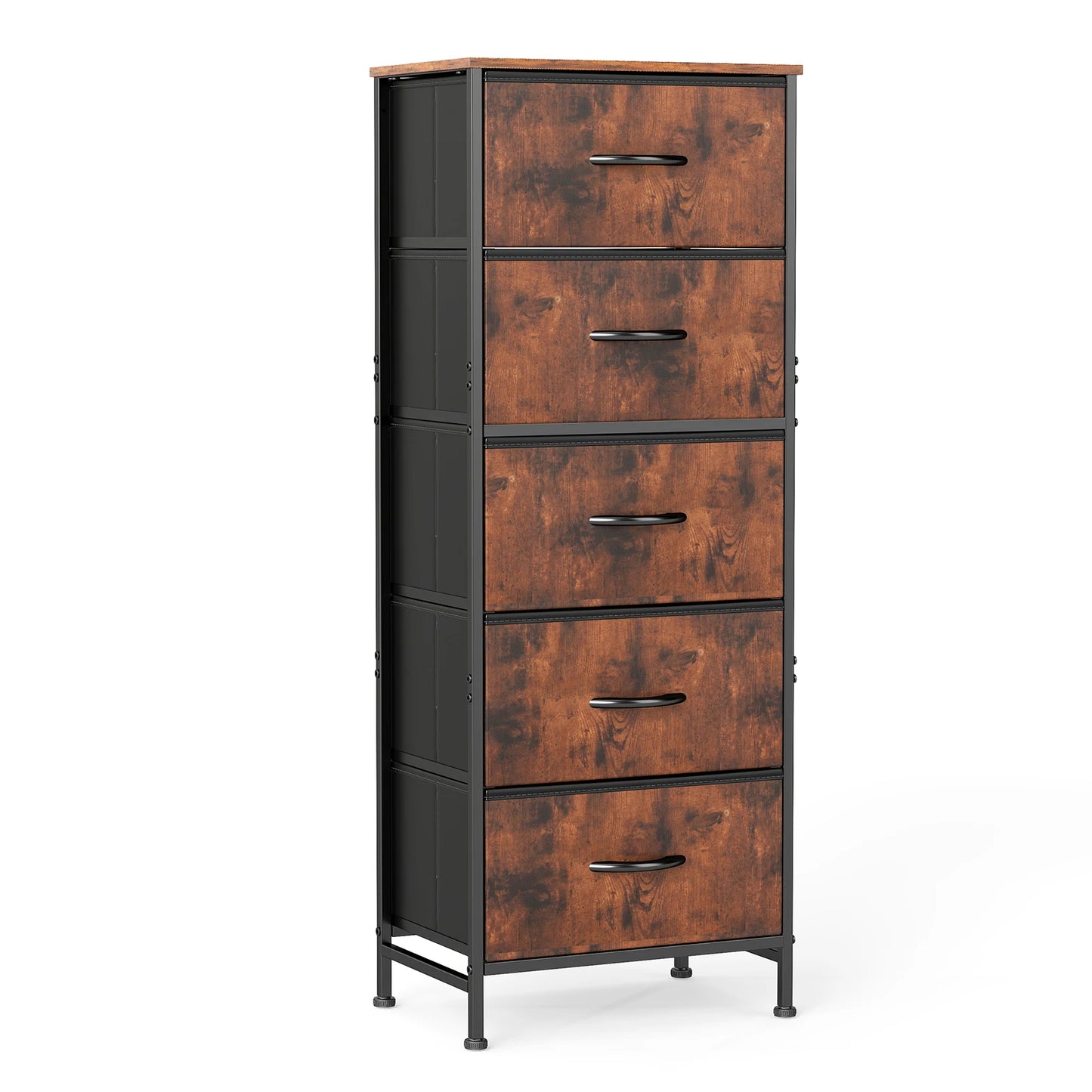 48IN Dresser With 5 Fabric Drawers, Steel Frame