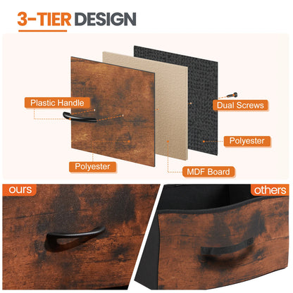 Nightstand, Table Storage For Bedroom 2 Fabric Drawers