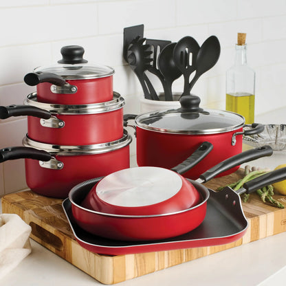 18-Piece Nonstick Cookware Set, Asphalt