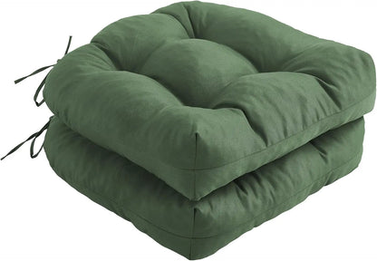 Outdoor Chair Cushions Set of 2, with Ties, 19x19+5” Tufted , Waterproof