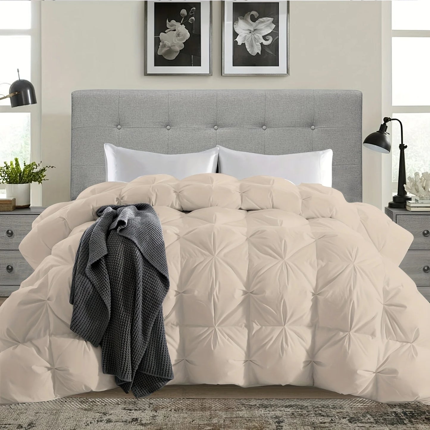 Luxurious All-Season Goose Down Feather Comforter, Duvet Insert