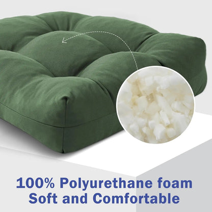 Outdoor Chair Cushions Set of 2, with Ties, 19x19+5” Tufted , Waterproof