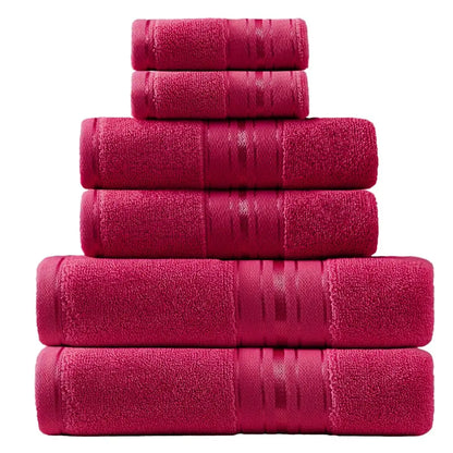 Luxury 6 Piece Towel Set, 2 Bath Towels 2 Hand Towel 2 Washcloths, 100% Cotton Turkish Towels