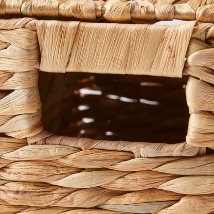 Natural Handmade Woven Hyacinth Basket with Lid