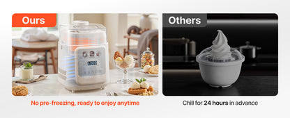 Upright Automatic Ice Cream Maker with Built-in Compressor, 1 Quart No Pre-freezing, Gelato,  Frozen Yogurt