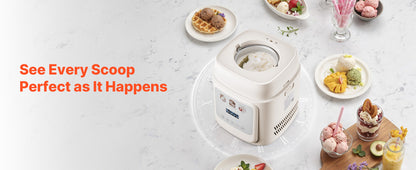 Upright Automatic Ice Cream Maker with Built-in Compressor, 1 Quart No Pre-freezing, Gelato,  Frozen Yogurt