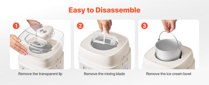Upright Automatic Ice Cream Maker with Built-in Compressor, 1 Quart No Pre-freezing, Gelato,  Frozen Yogurt