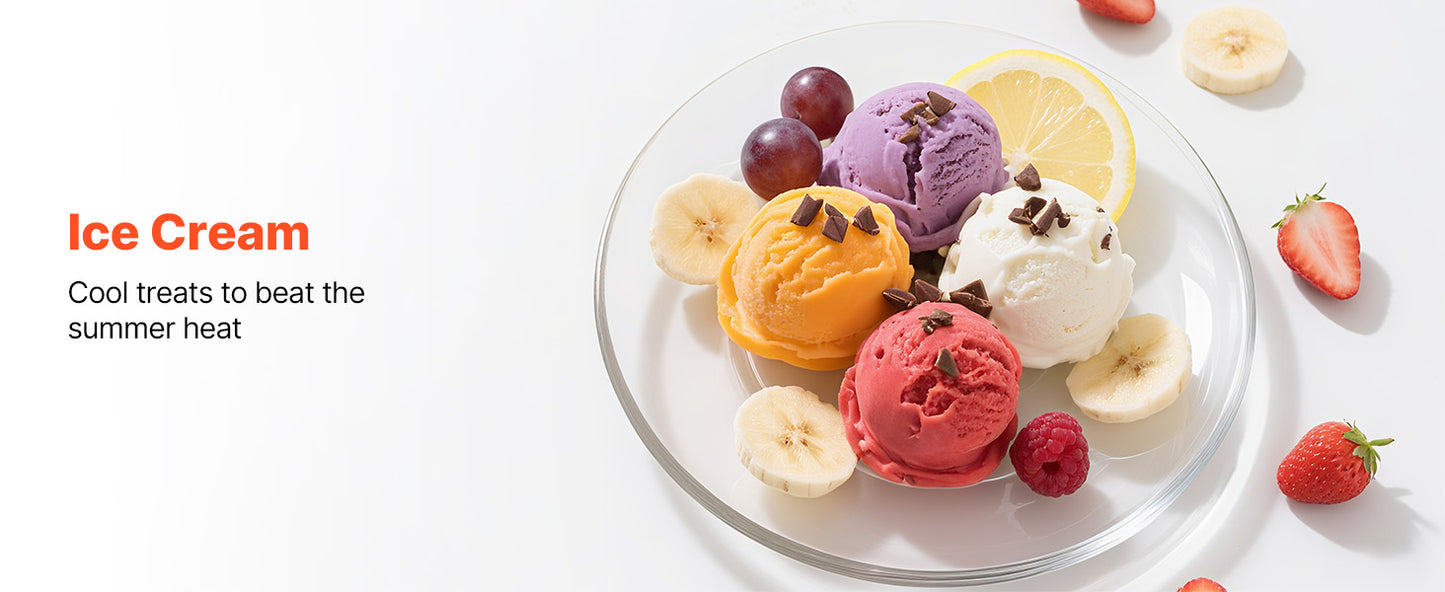 Upright Automatic Ice Cream Maker with Built-in Compressor, 1 Quart No Pre-freezing, Gelato,  Frozen Yogurt