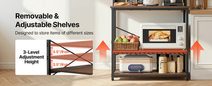 Kitchen Bakers Rack, 23.6 In/31.5 In/35.4 In  Stand with X-Shaped Support Bar, Coffee Bar for Cups & Dishes