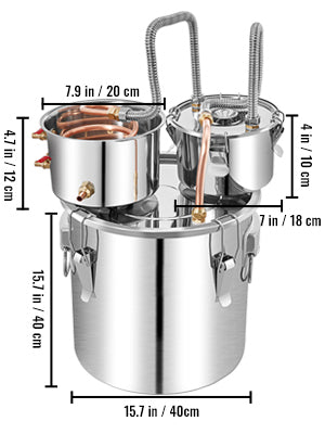 50L Alcohol Water Distiller, Stainless Steel Brewing Machine for Whisky Wine Beer Dispenser