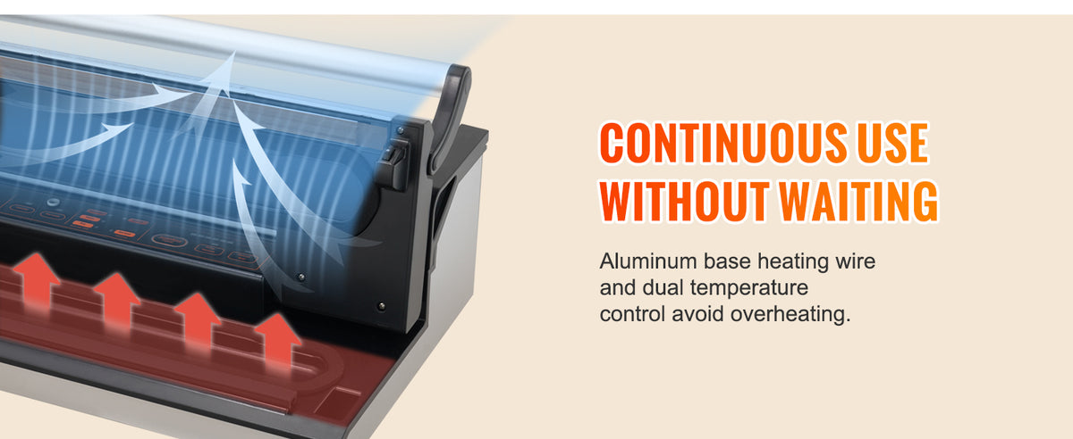 Commercial Vacuum Sealer Machine, Multifunction Automatic Food Packaging with Bag Roll Storage, Cutter for Home Kitchen