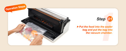 Commercial Vacuum Sealer Machine, Multifunction Automatic Food Packaging with Bag Roll Storage, Cutter for Home Kitchen