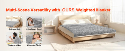 Weighted Blanket 20 lbs 60 x 80 in Queen Size Sherpa Fleece w/ Glass Beads